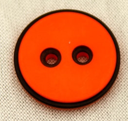 Knap 15 mm orange med sort kant