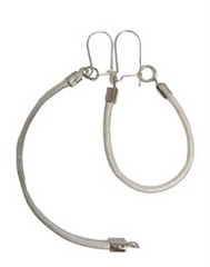 Ørevedhæng med snører hvid sølv