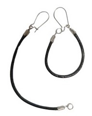 Ørevedhæng med snører sort sølv