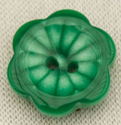 Knap 15 mm grøn blomst
