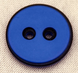 Knap 22 mm blå med sort kant