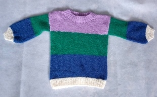 Stribet børne sweater