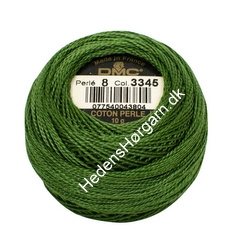 DMC Perlegarn nr. 8 farve 3345 mørk grøn