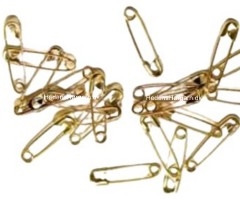 Sikkerhedsnåle 15 mm farve guld